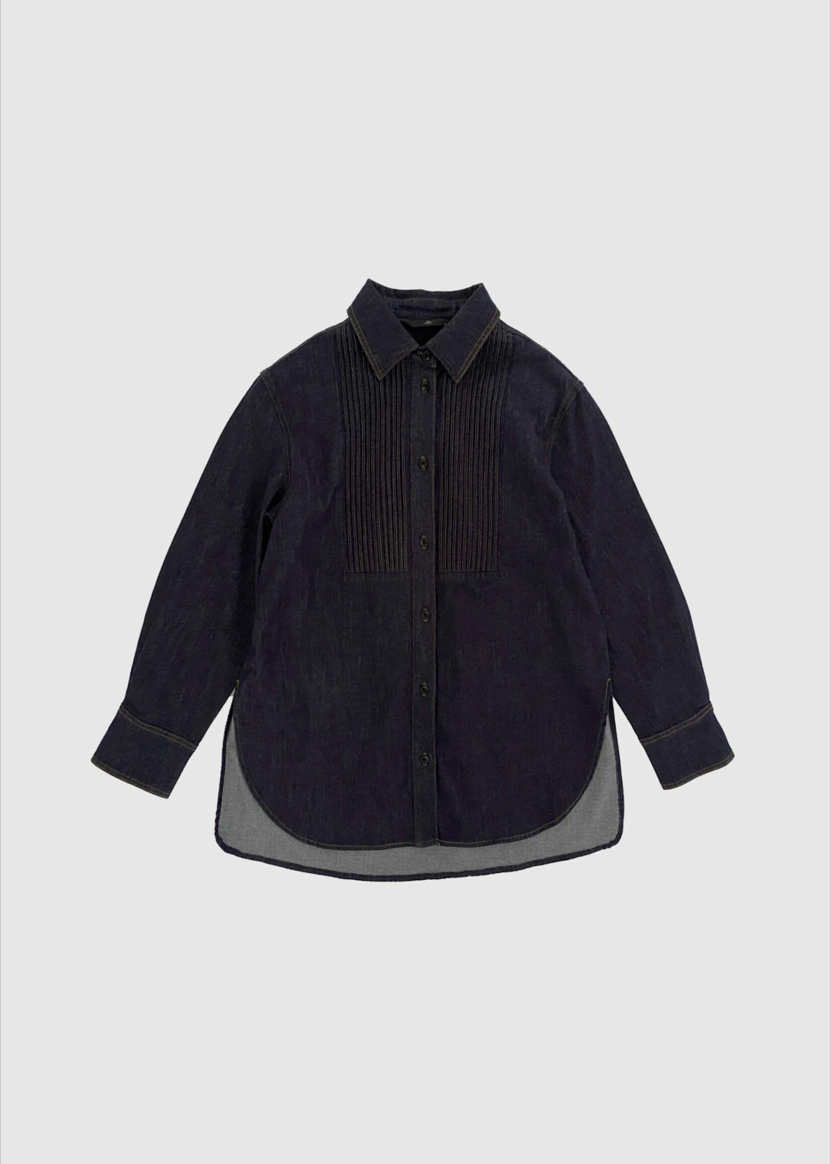 With Black Withblack Odette long denim shirt blauw