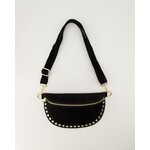 Leren Bumbag Debby zwart suede