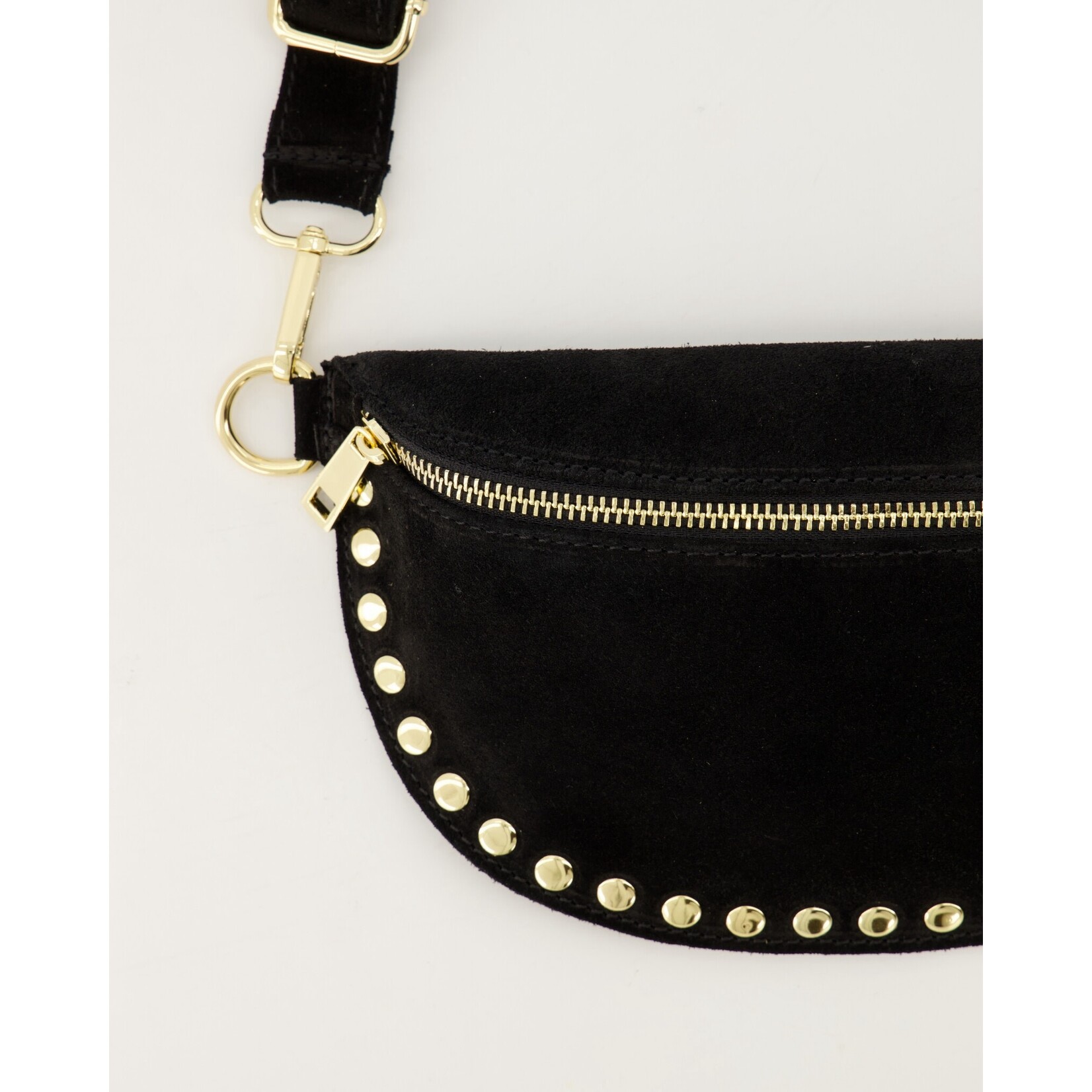 Leren Bumbag Debby zwart suede