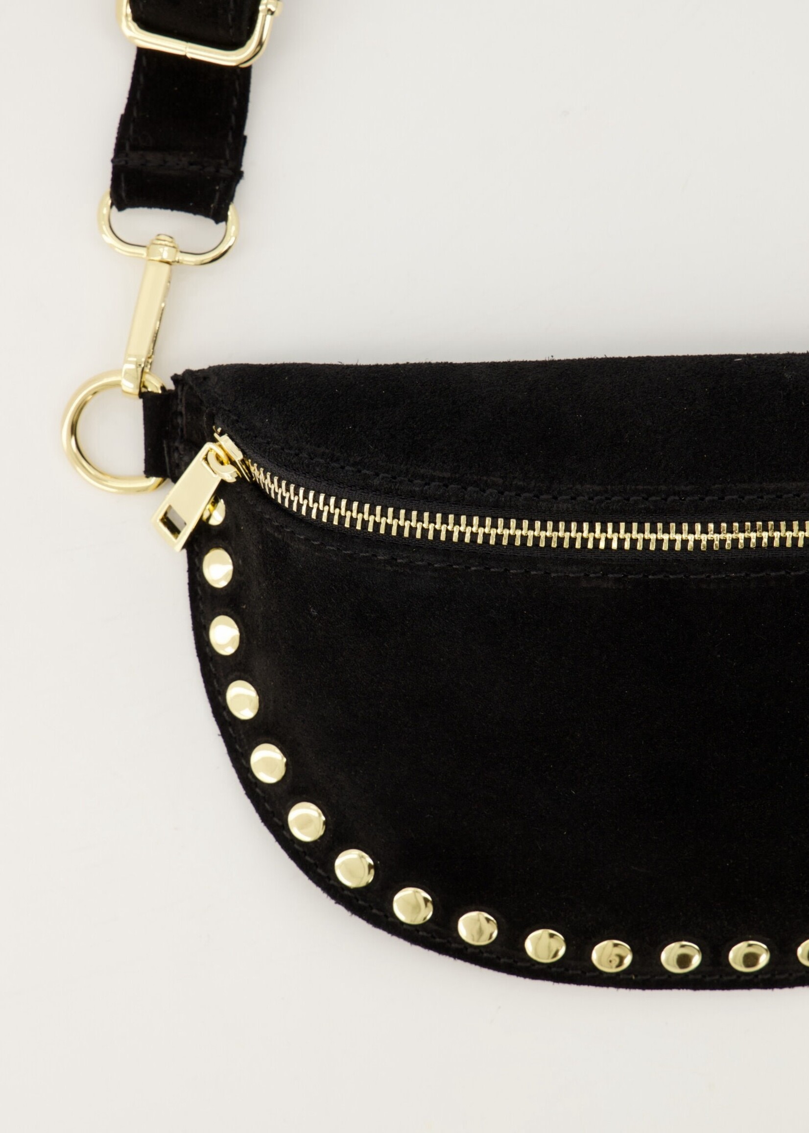 Leren Bumbag Debby zwart suede