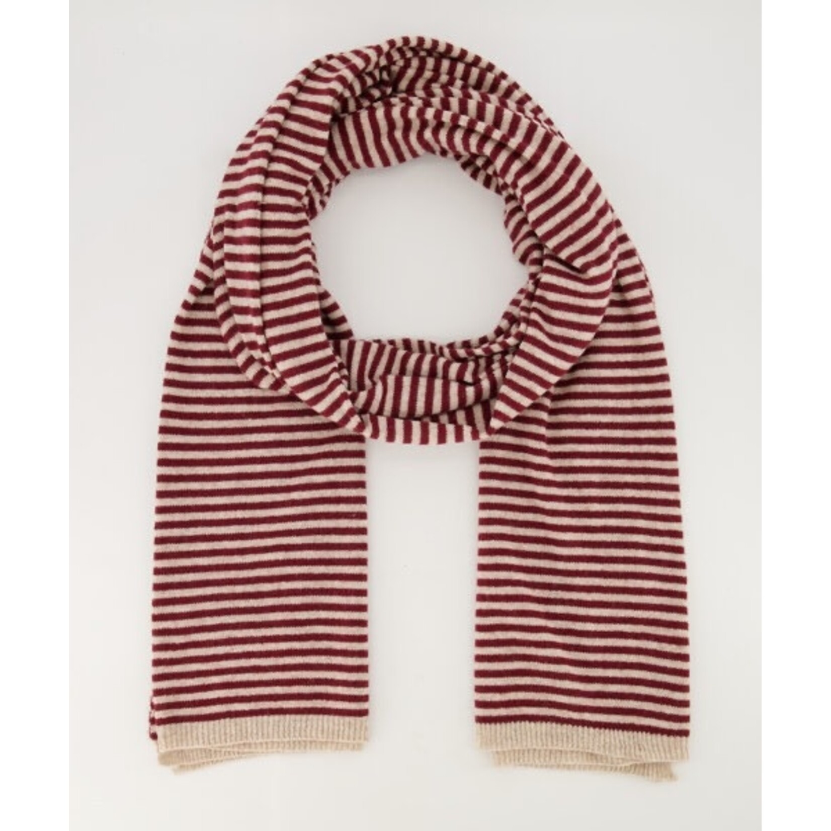 Sjaal Cassy streep bordeaux