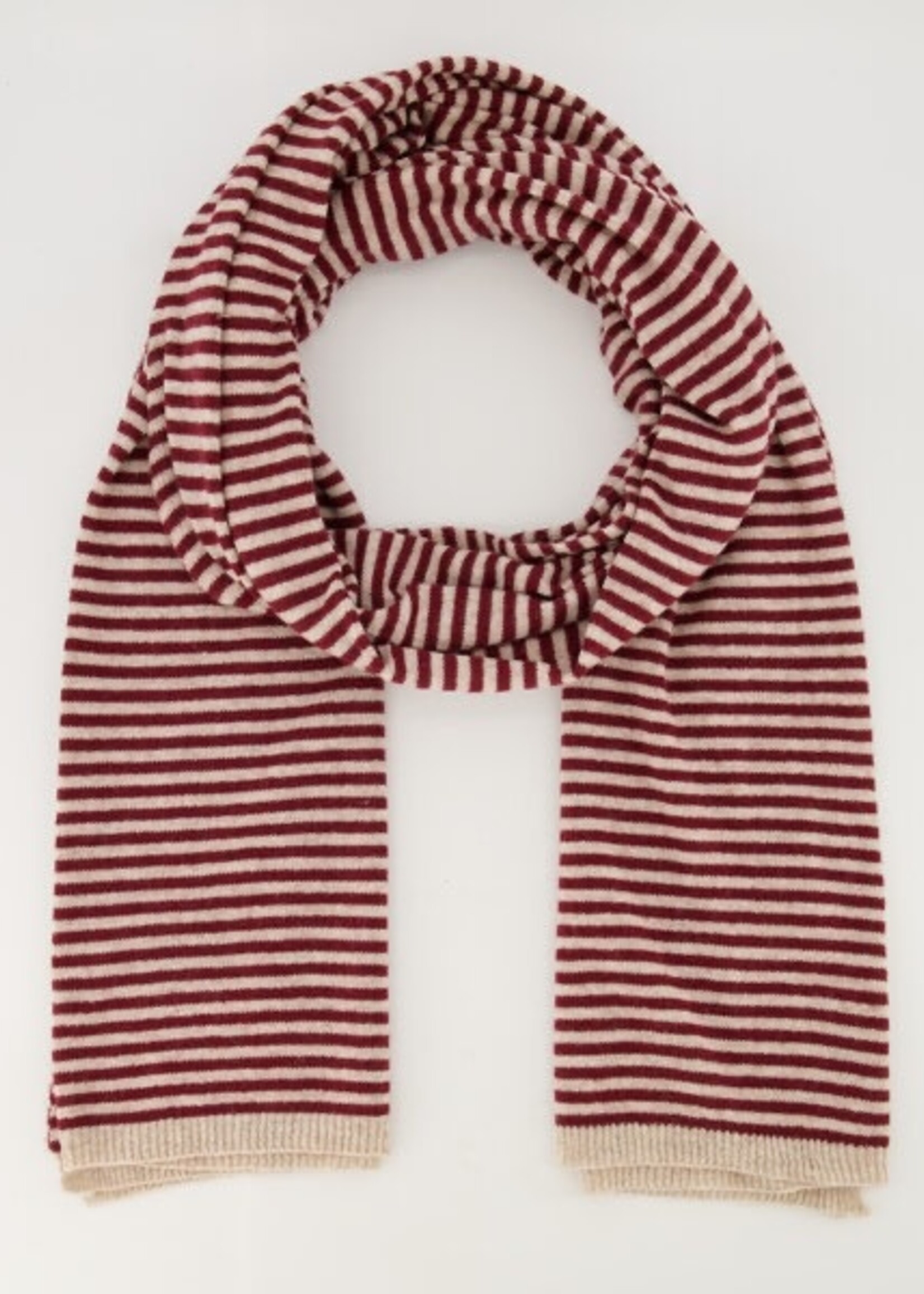 Sjaal Cassy streep bordeaux