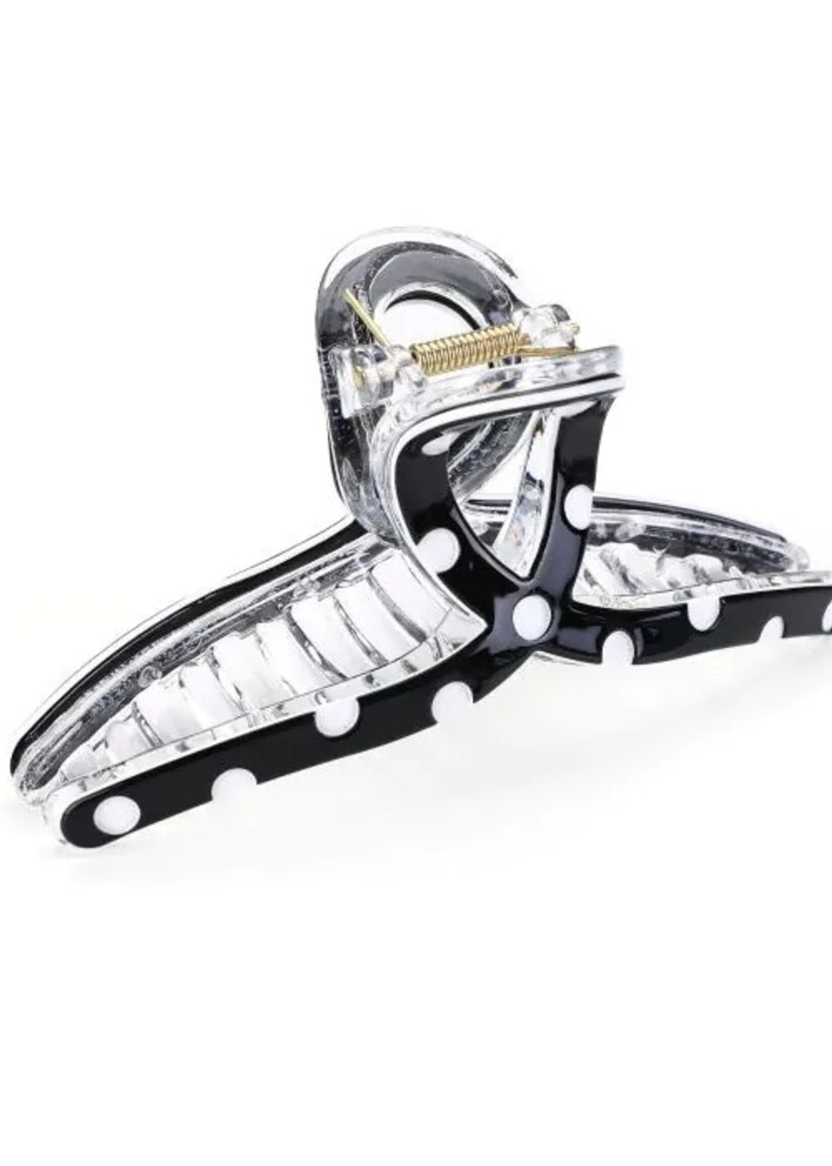 Haarclip strik dot zwart