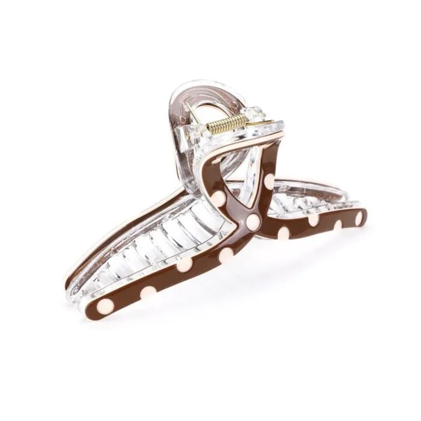 Haarclip strik dot bruin