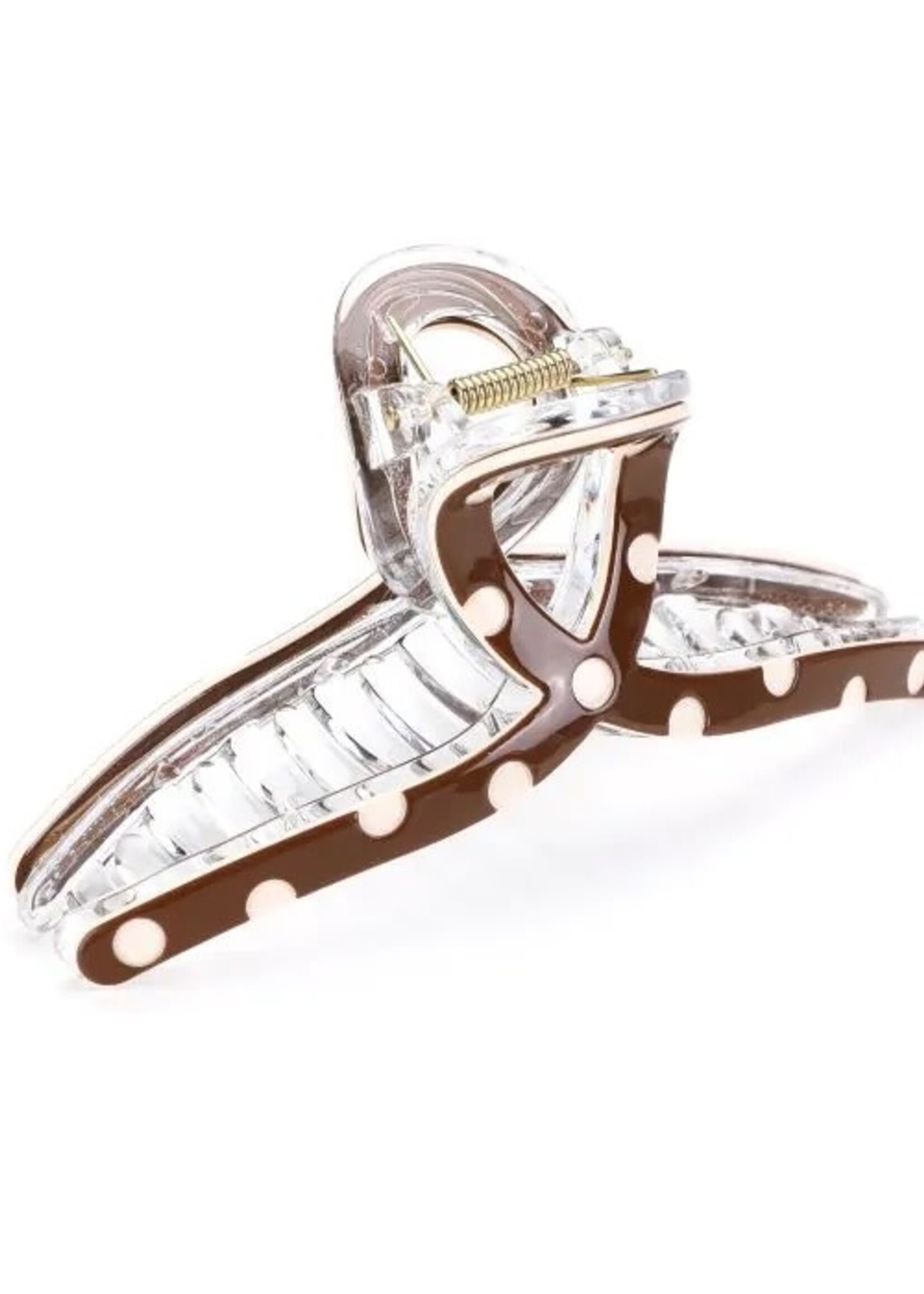 Haarclip strik dot bruin