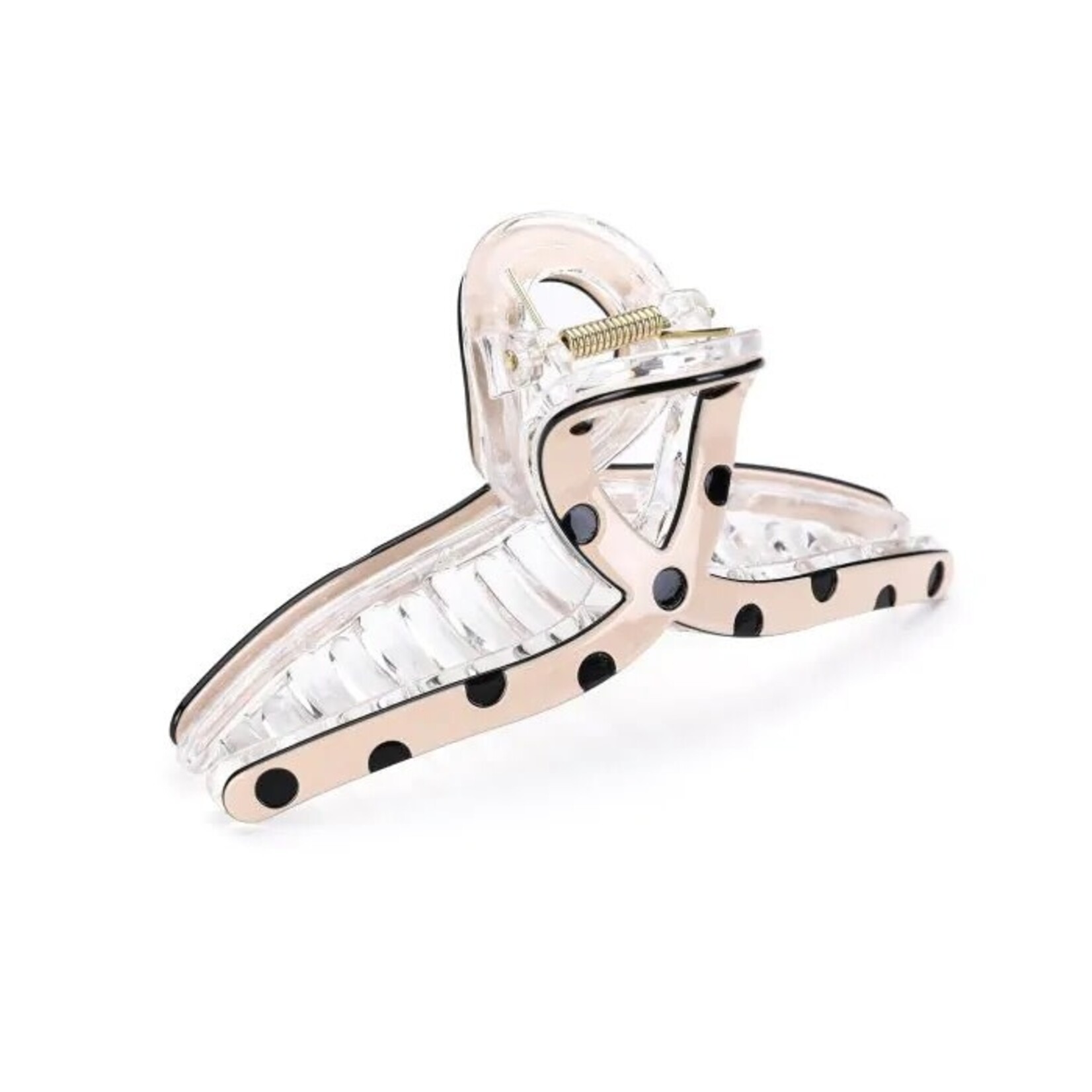 Haarclip strik dot beige