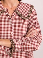 Blouse Marie ruit leopard bordeaux