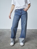 Sisters Point Onea straight turnup jeans denim