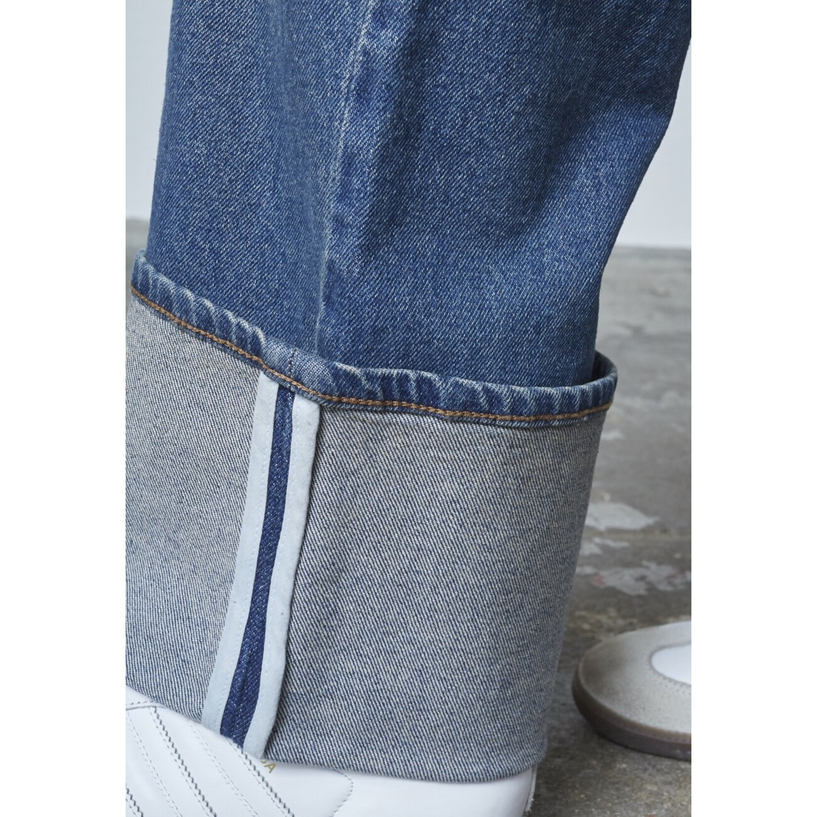 Sisters Point Onea straight turnup jeans denim