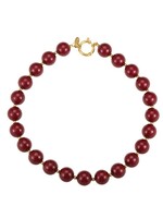 ByShir By Shir ketting statement kralen bordeaux rood