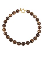 ByShir By Shir ketting statement kralen bruin