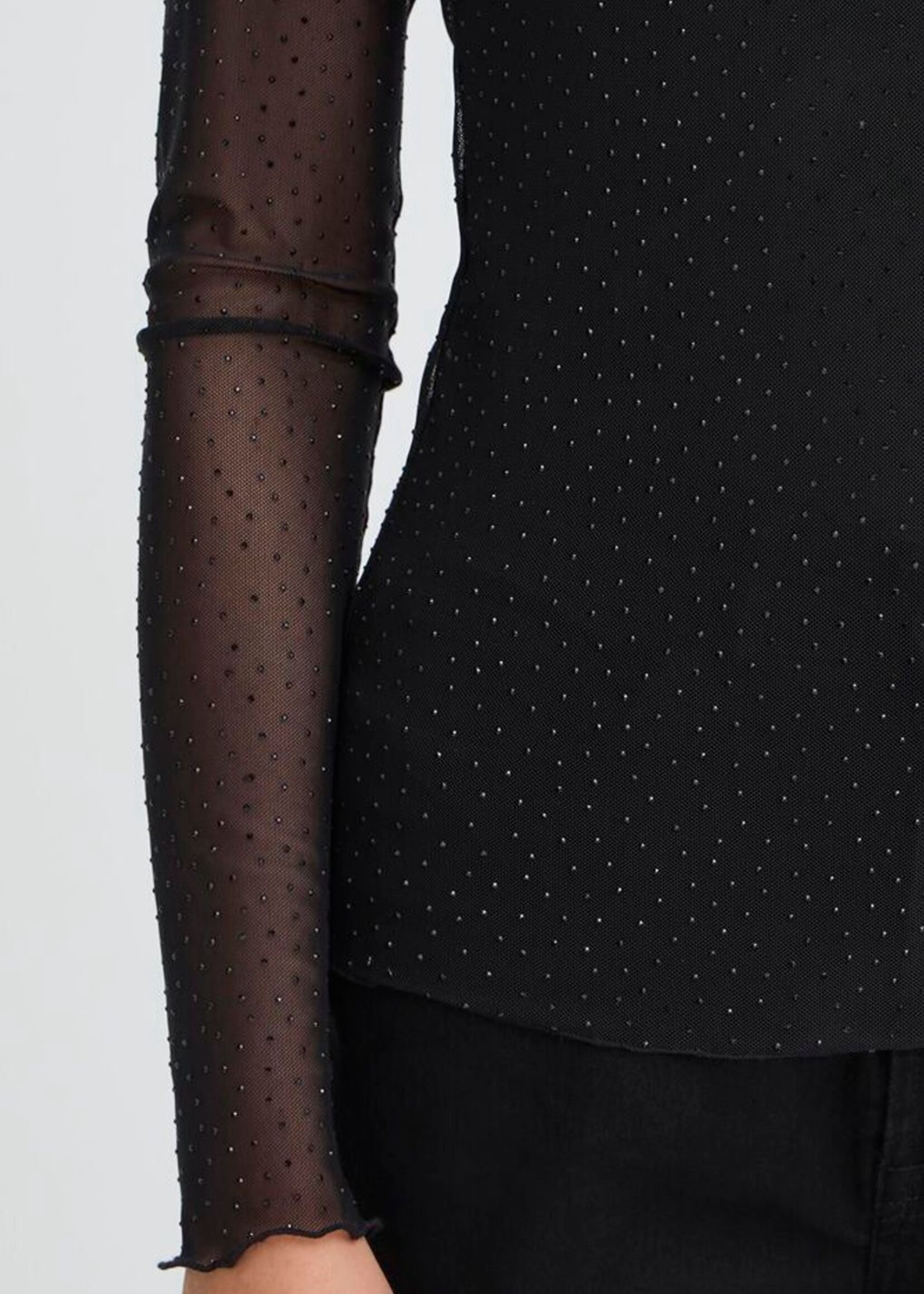 ICHI Ihnoviola LS mesh zwart