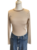 24Colours 24Colours Anna streep LS shirt beige