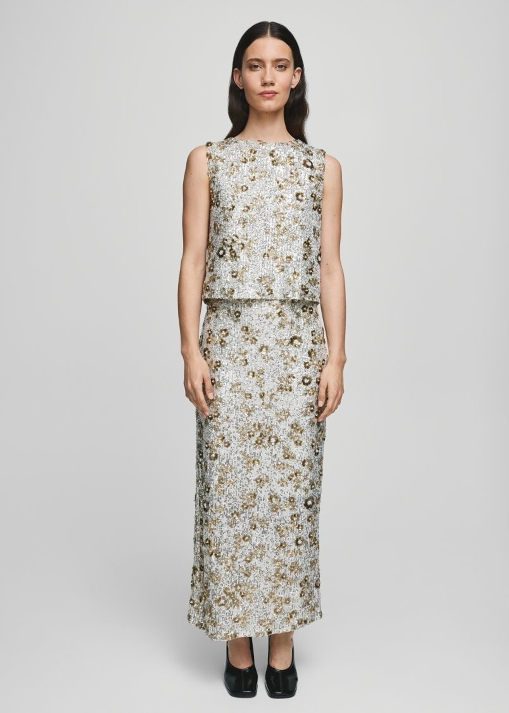 Moss Copenhagen Magnolia lange rok paillet