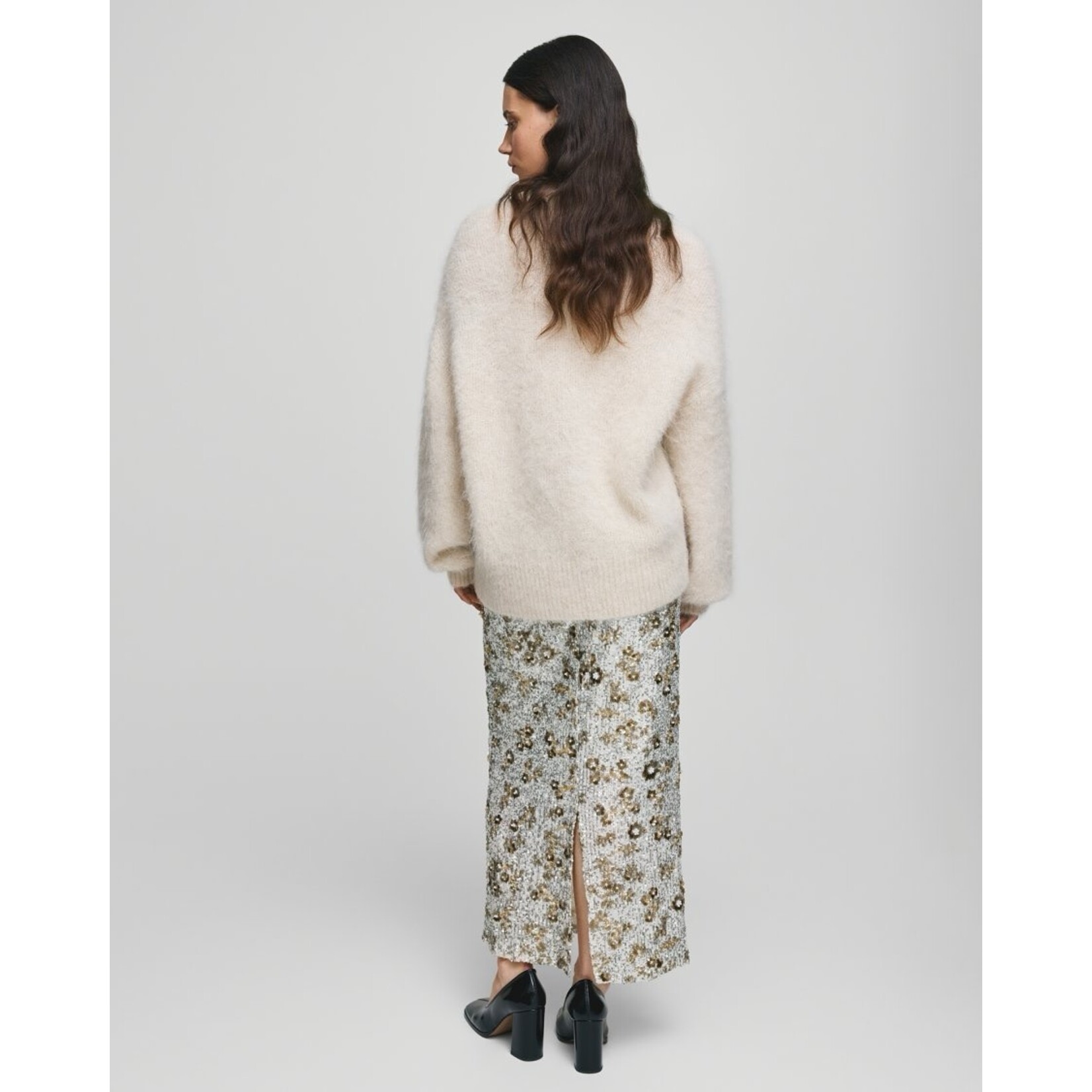 Moss Copenhagen Magnolia lange rok paillet