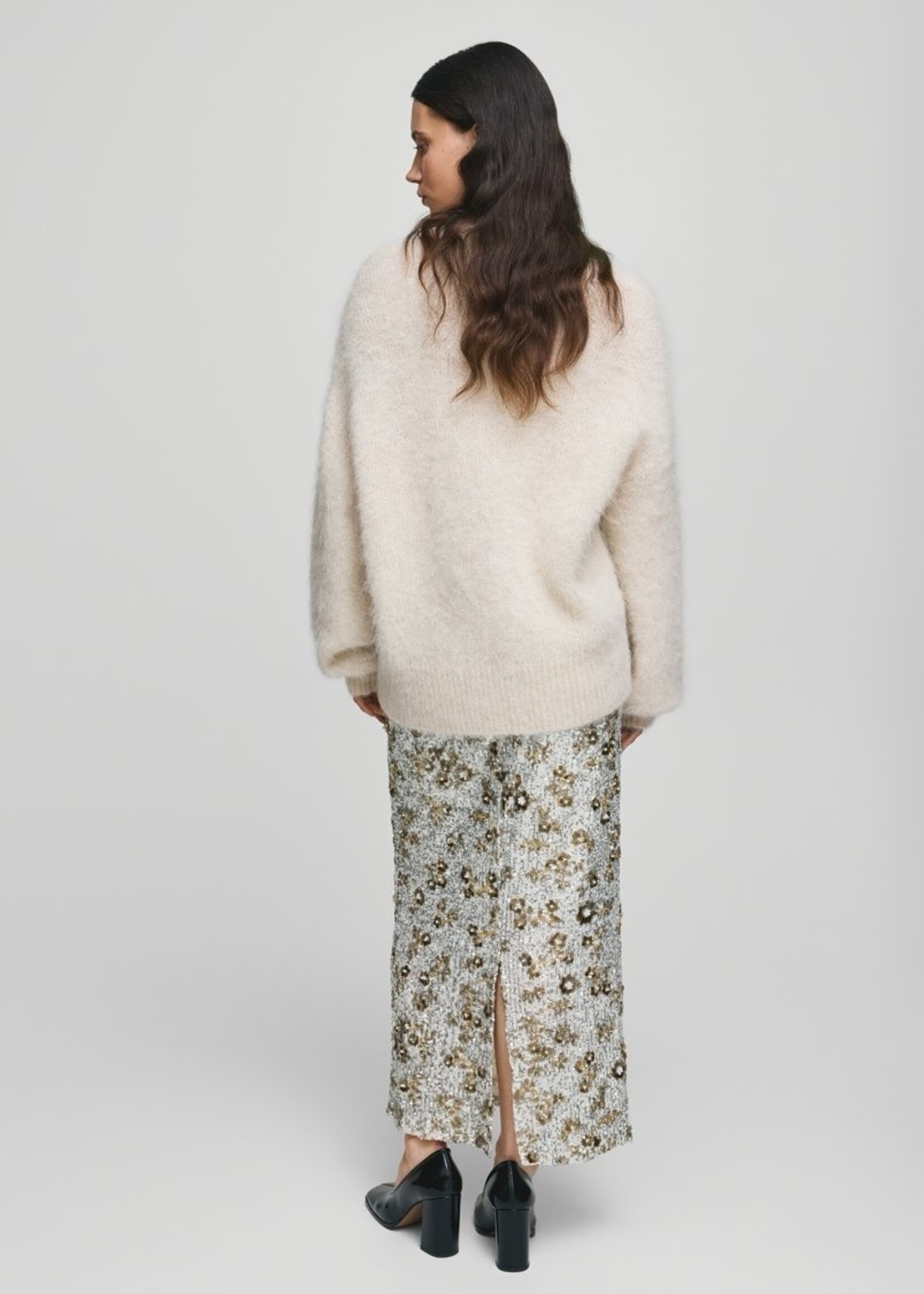Moss Copenhagen Magnolia lange rok paillet