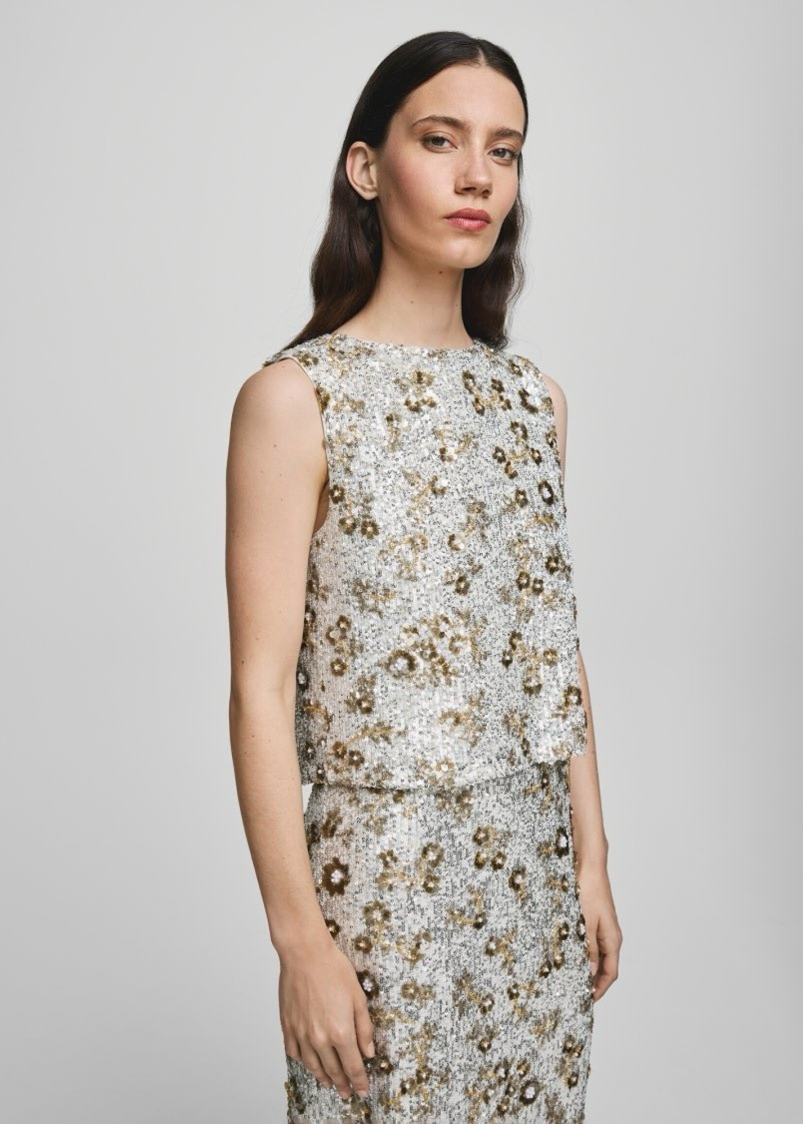 Moss Copenhagen Magnolia lange rok paillet