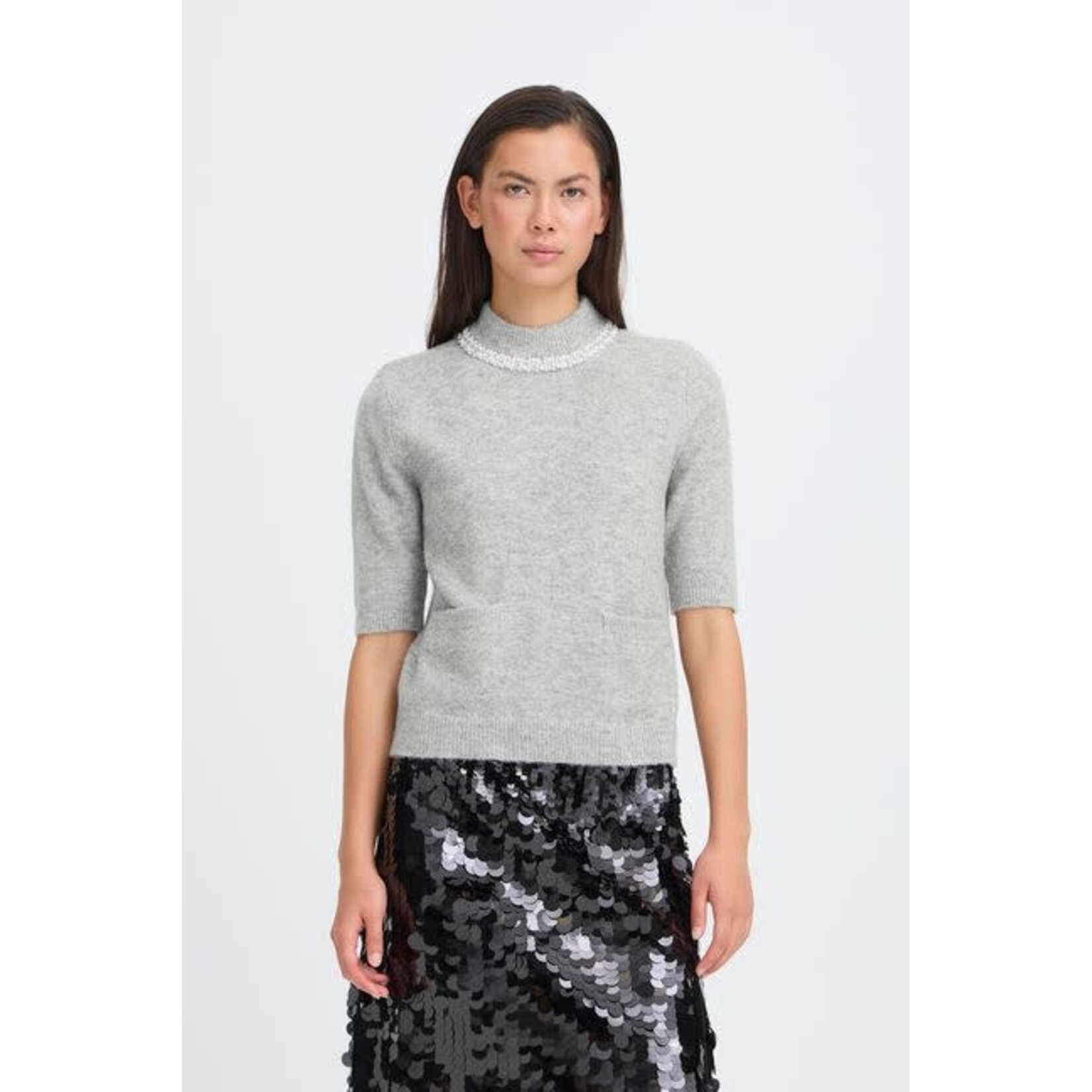 ICHI Macon pullover grijs