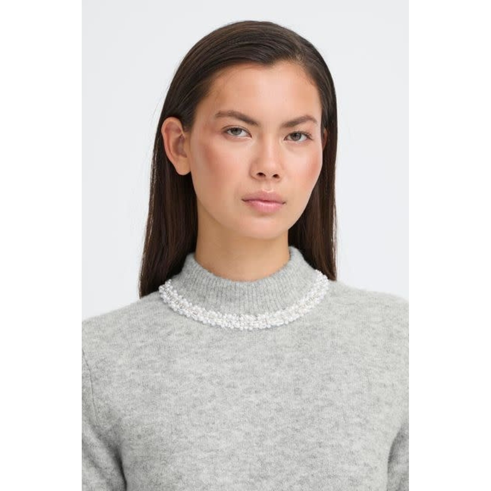 ICHI Macon pullover grijs