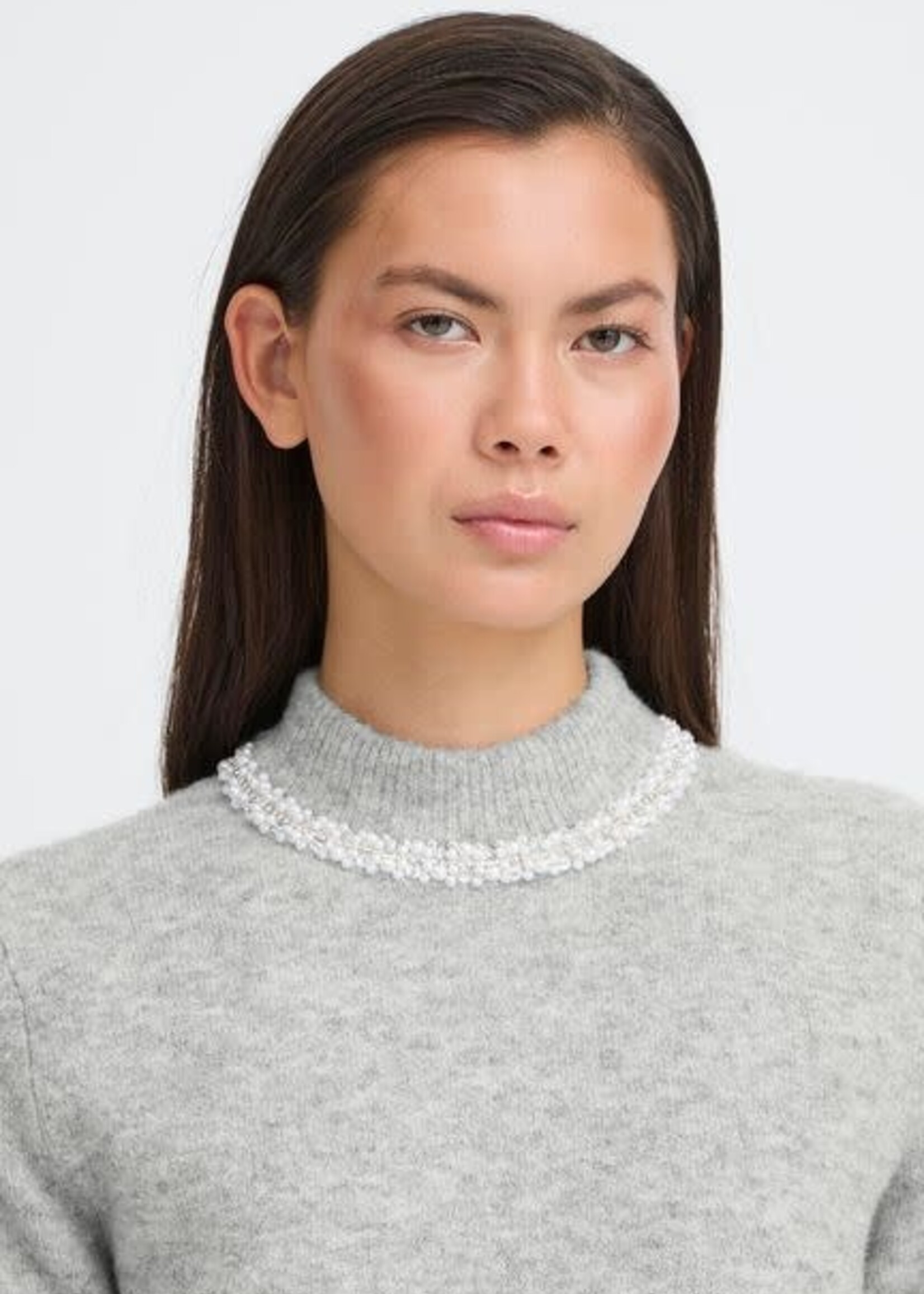 ICHI Macon pullover grijs