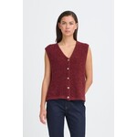 ICHI Blarisa teddy gilet bordeaux