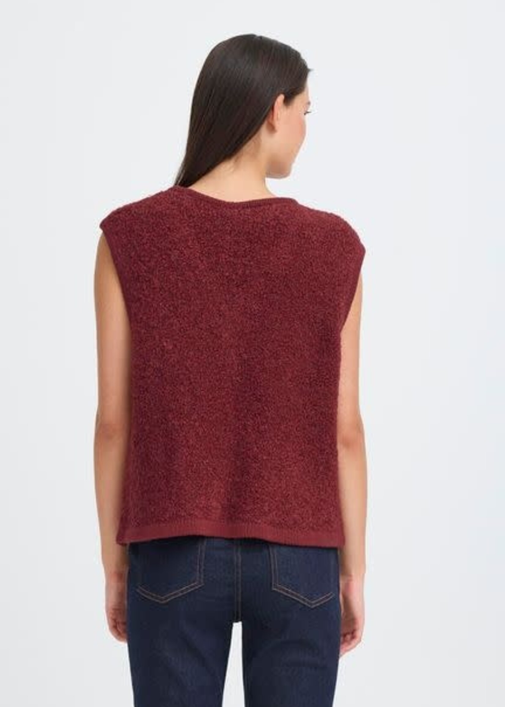 ICHI Blarisa teddy gilet bordeaux