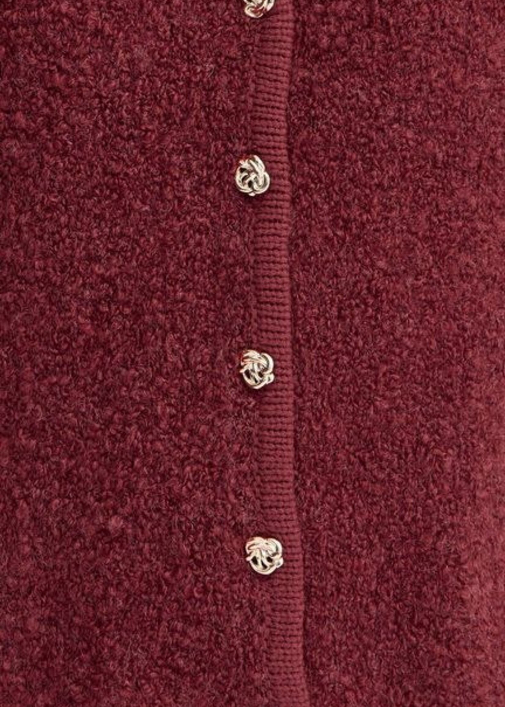 ICHI Blarisa teddy gilet bordeaux
