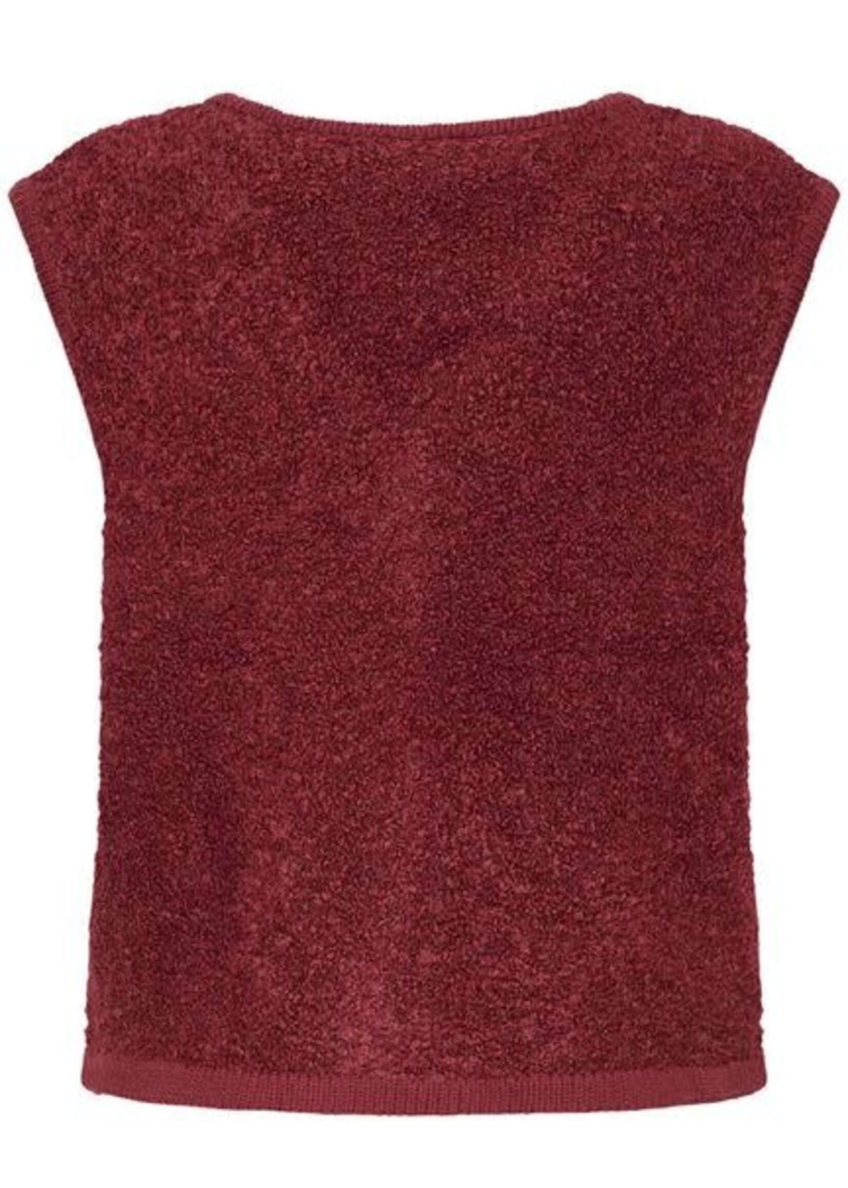 ICHI Blarisa teddy gilet bordeaux