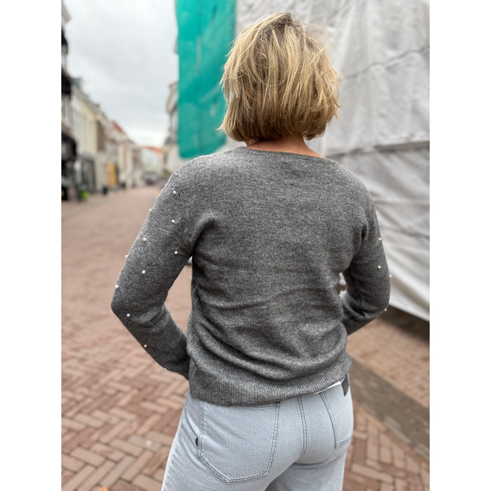 ICHI Macon sweater grijs