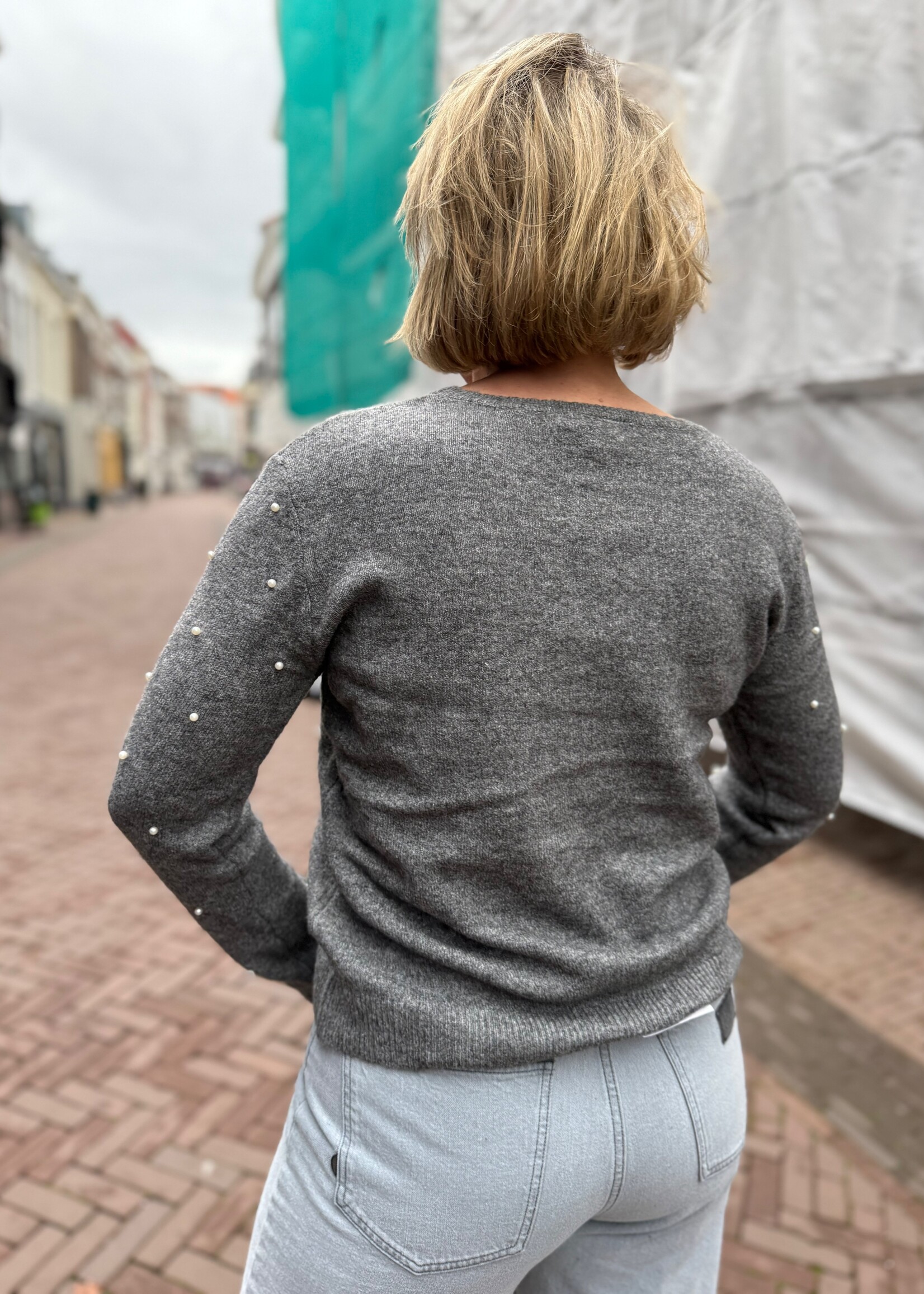 ICHI Macon sweater grijs