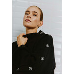 With Black With Black Lines rib pullover zwart