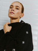 With Black With Black Lines rib pullover zwart