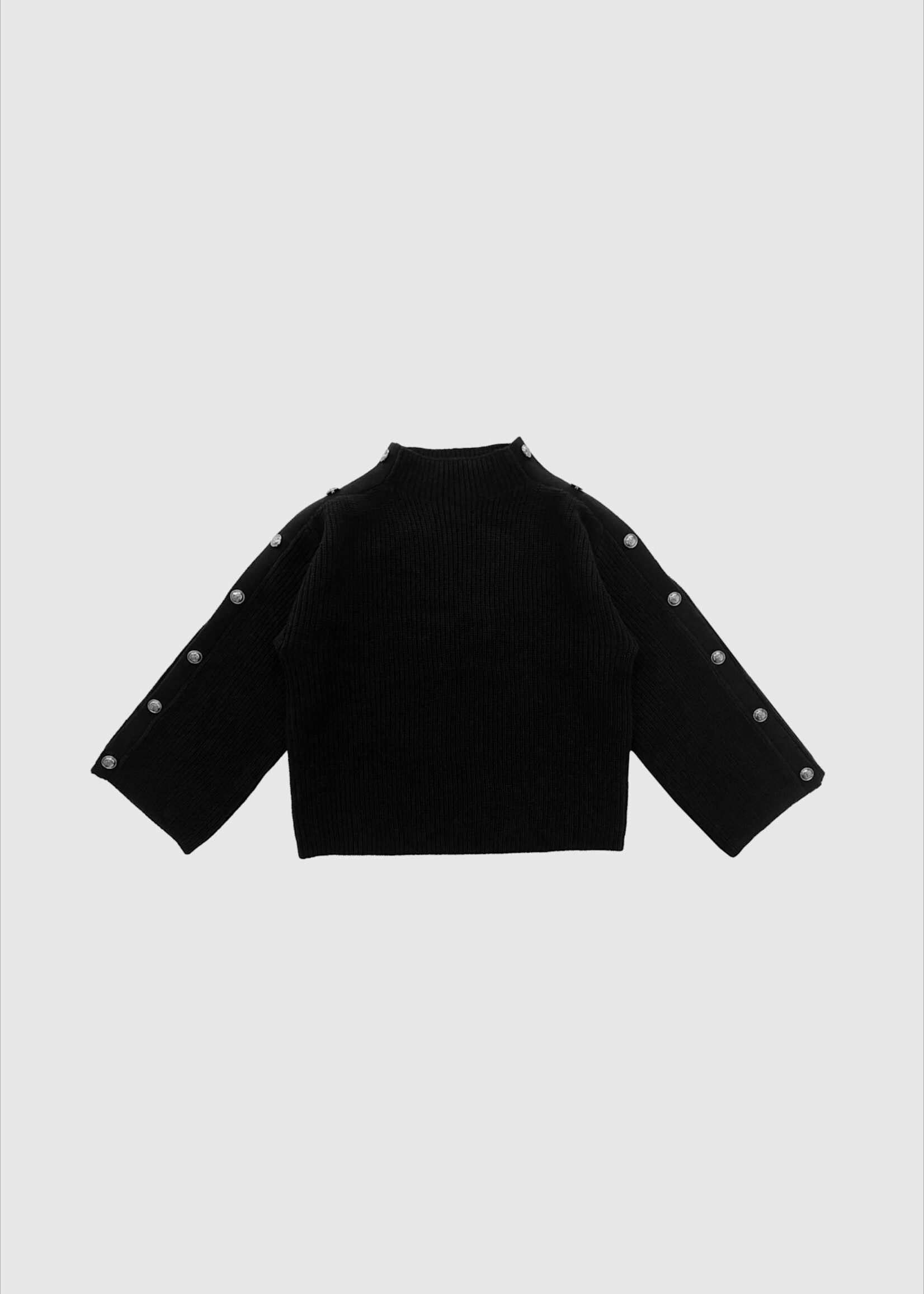 With Black With Black Lines rib pullover zwart