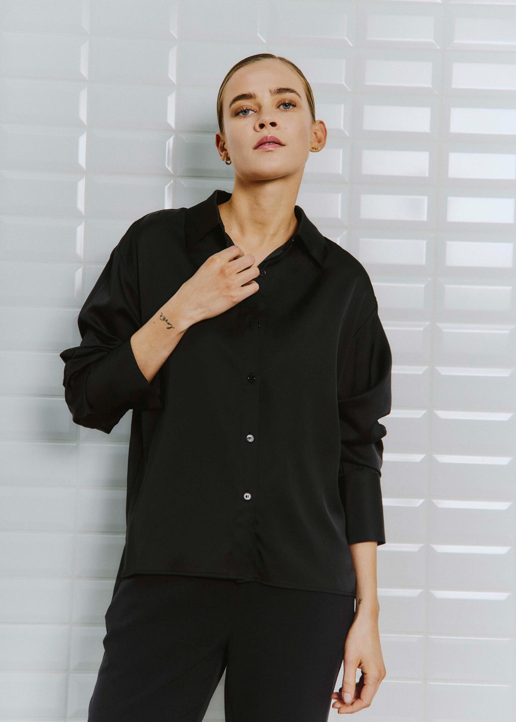 With Black With Black Dagmar blouse zwart