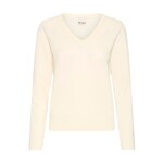 ICHI Ihluls V hals LS top gebreid ecru