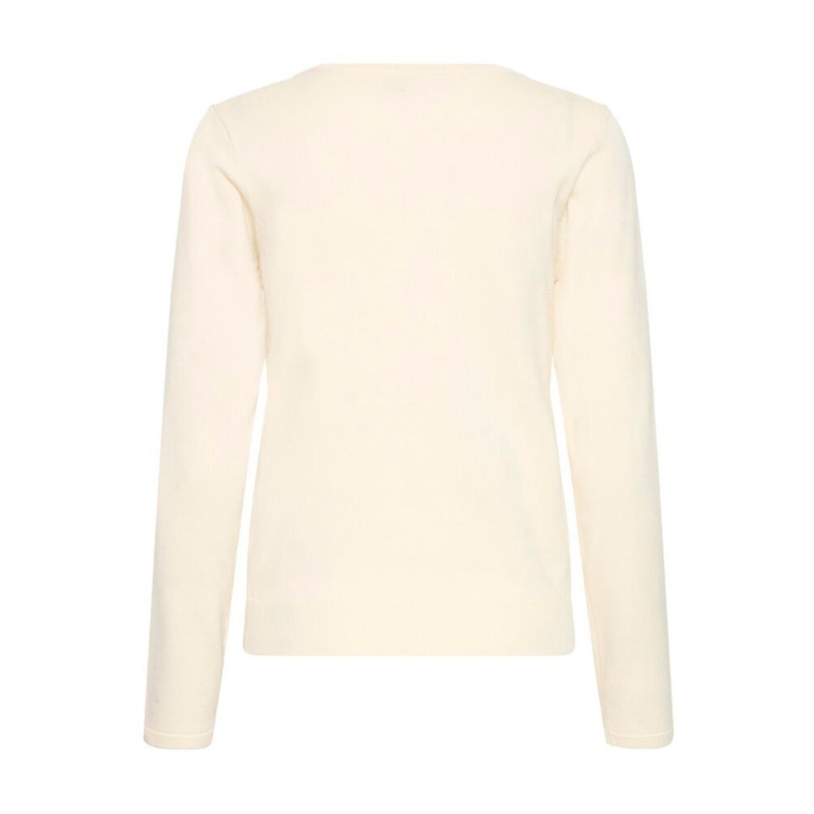 ICHI Ihluls V hals LS top gebreid ecru