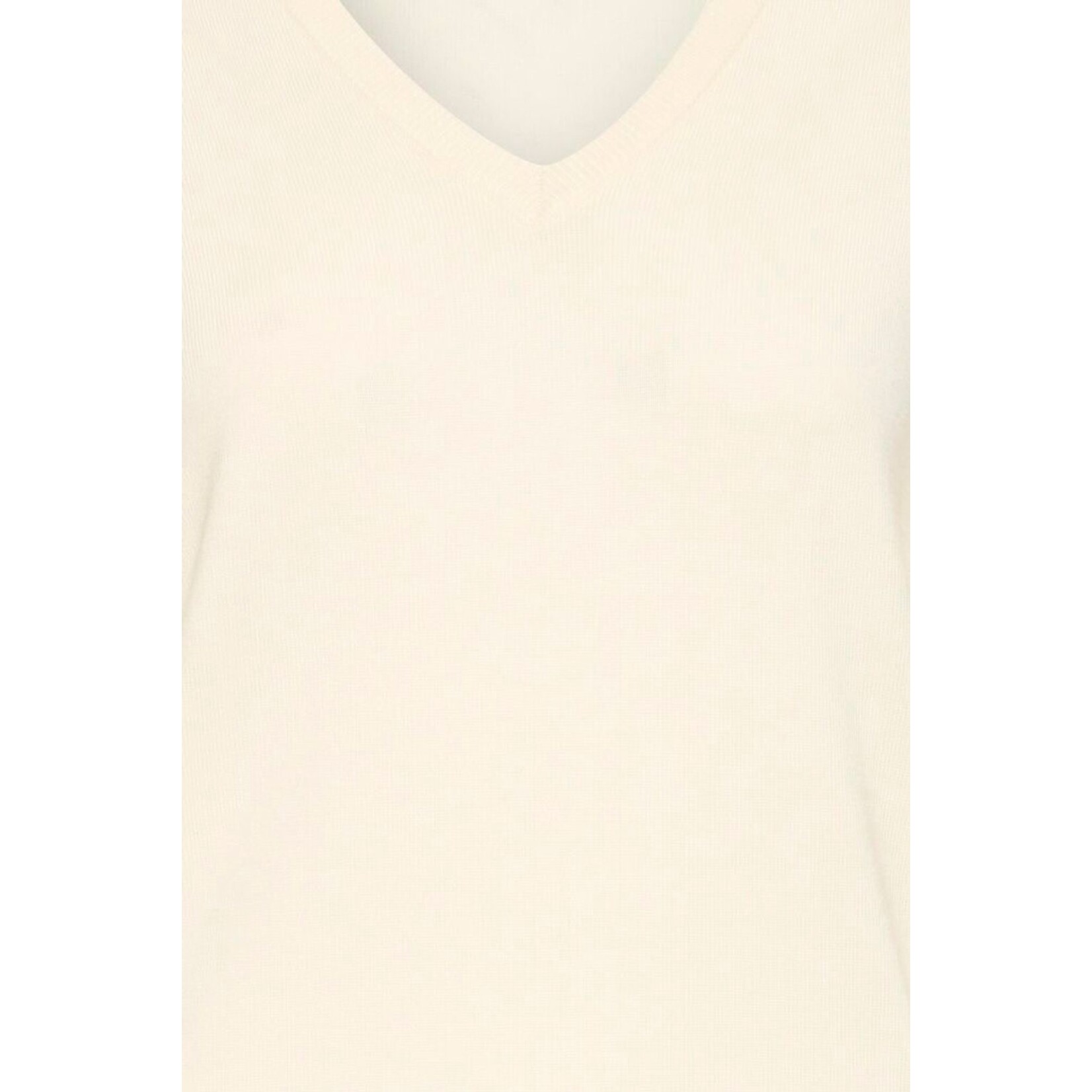 ICHI Ihluls V hals LS top gebreid ecru
