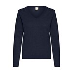 ICHI Ihluls V hals LS top gebreid navy