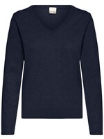 ICHI Ihluls V hals LS top gebreid navy
