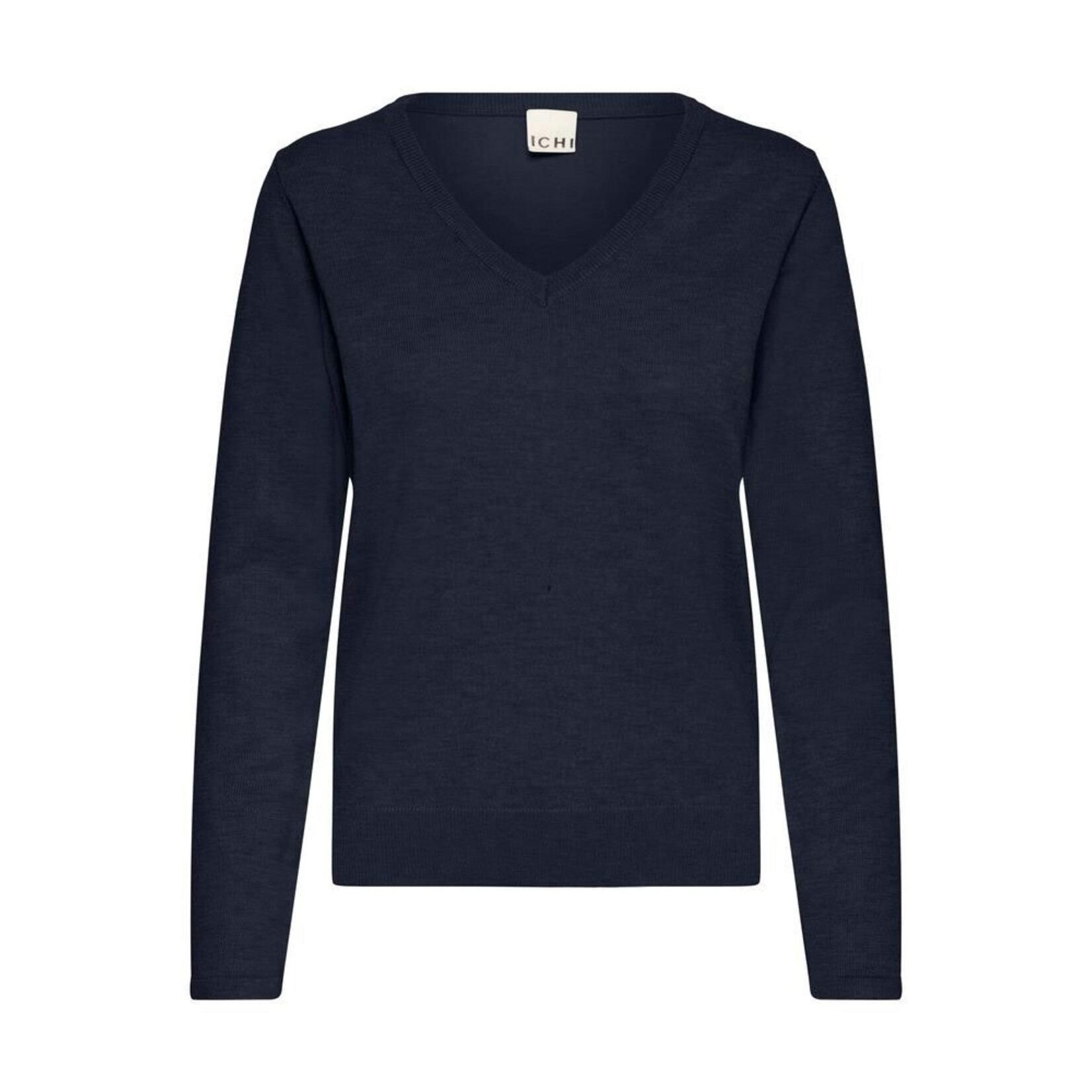 ICHI Ihluls V hals LS top gebreid navy