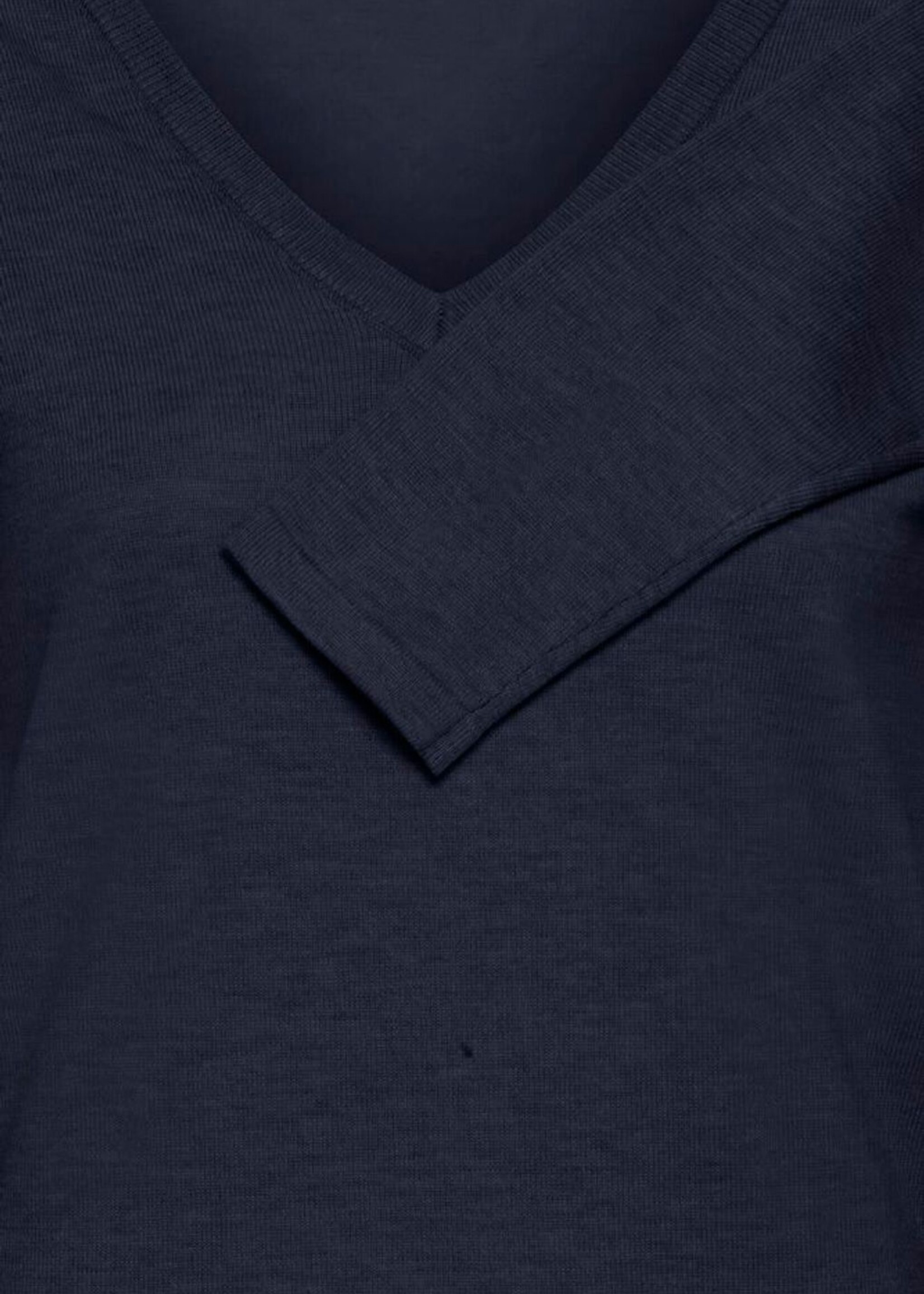 ICHI Ihluls V hals LS top gebreid navy