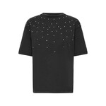 ICHI t-shirt Ihpeonie zwart glitter