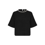 ICHI Ihdorise gebreide top parels zwart