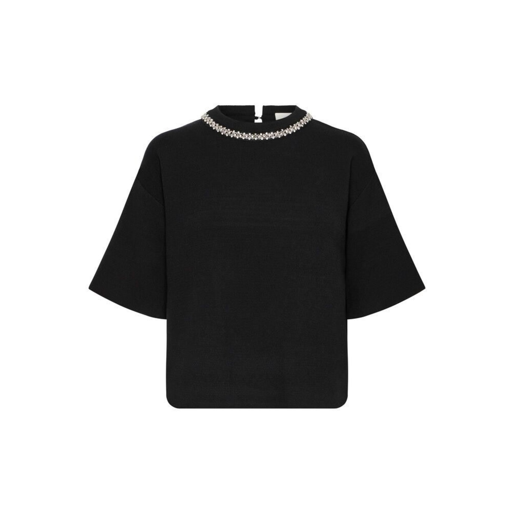 ICHI Ihdorise gebreide top parels zwart