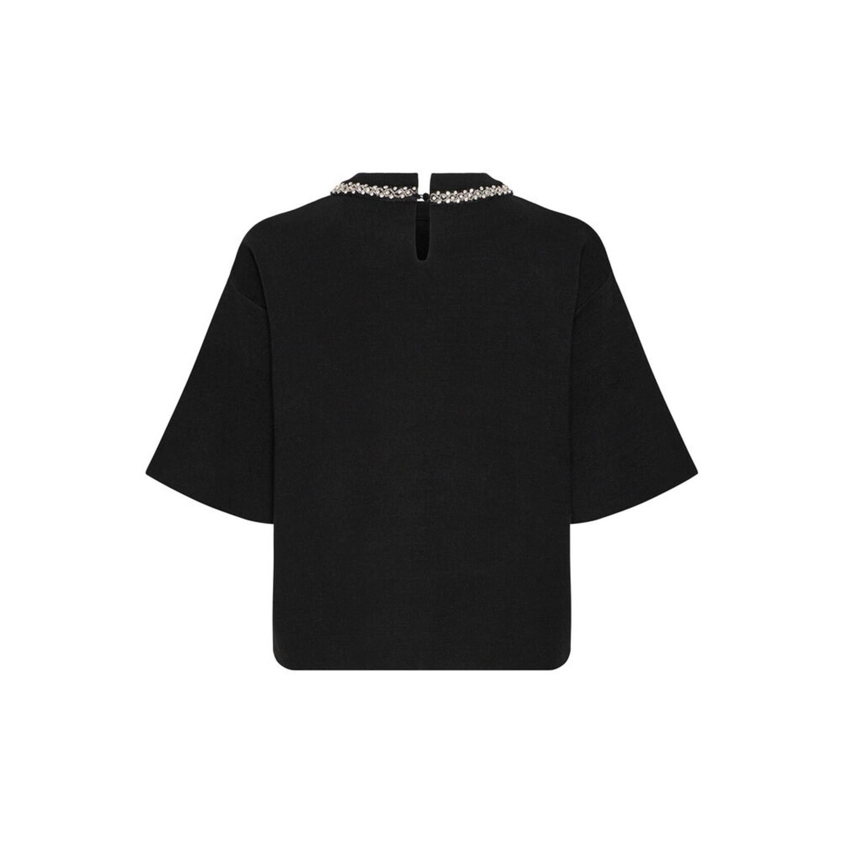 ICHI Ihdorise gebreide top parels zwart