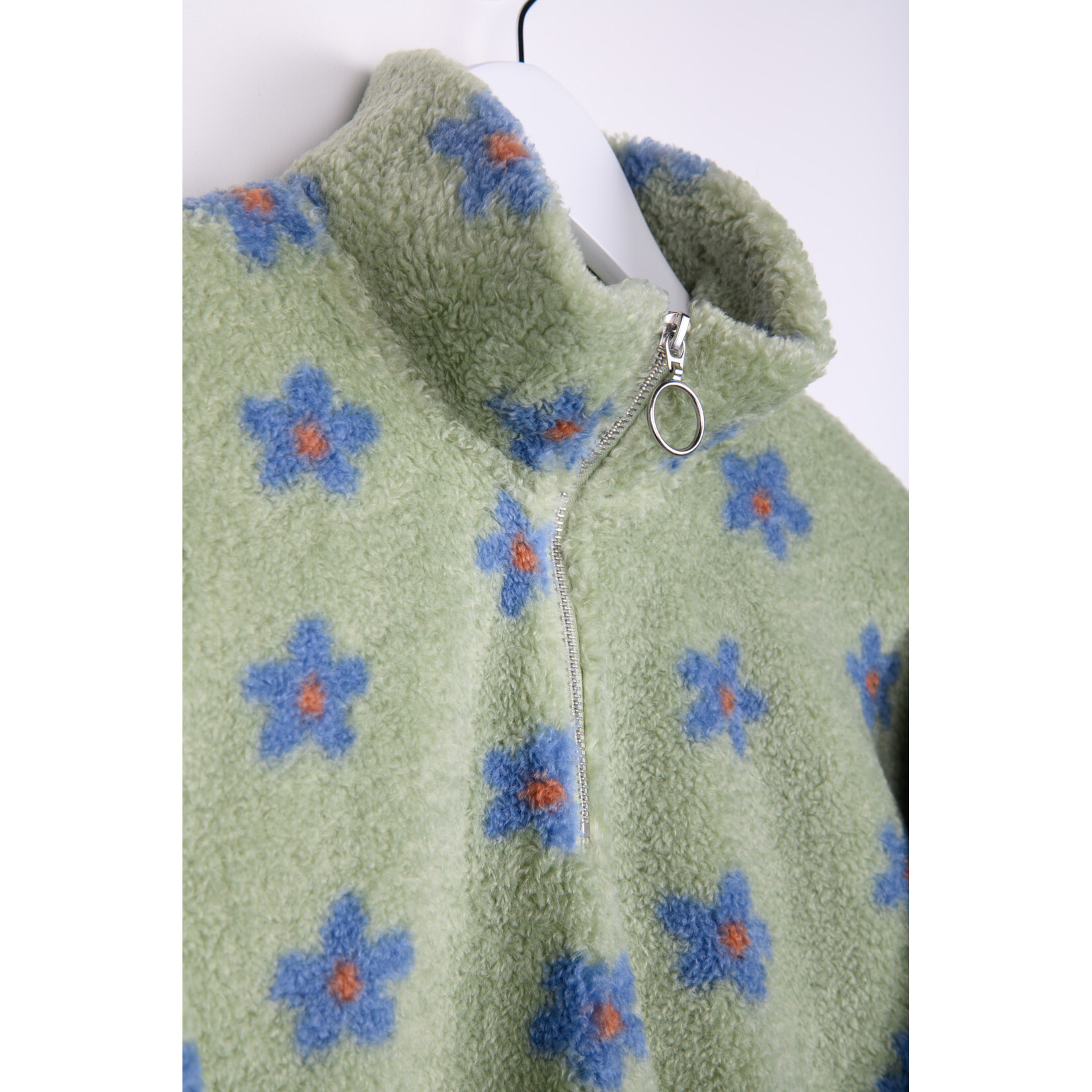 24Colours 24Colours fleece trui groen flower