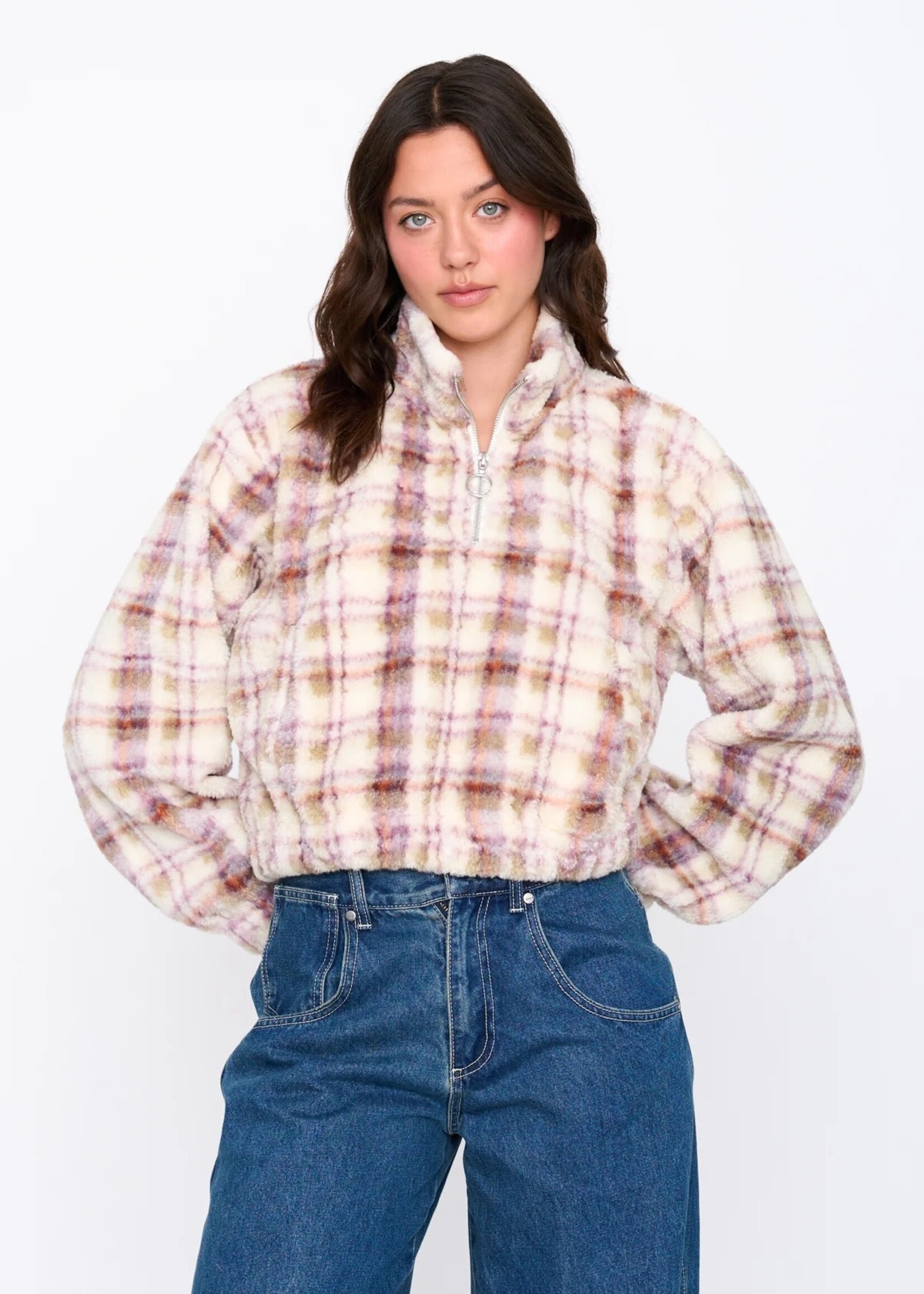 24Colours 24Colours fleece trui ruit