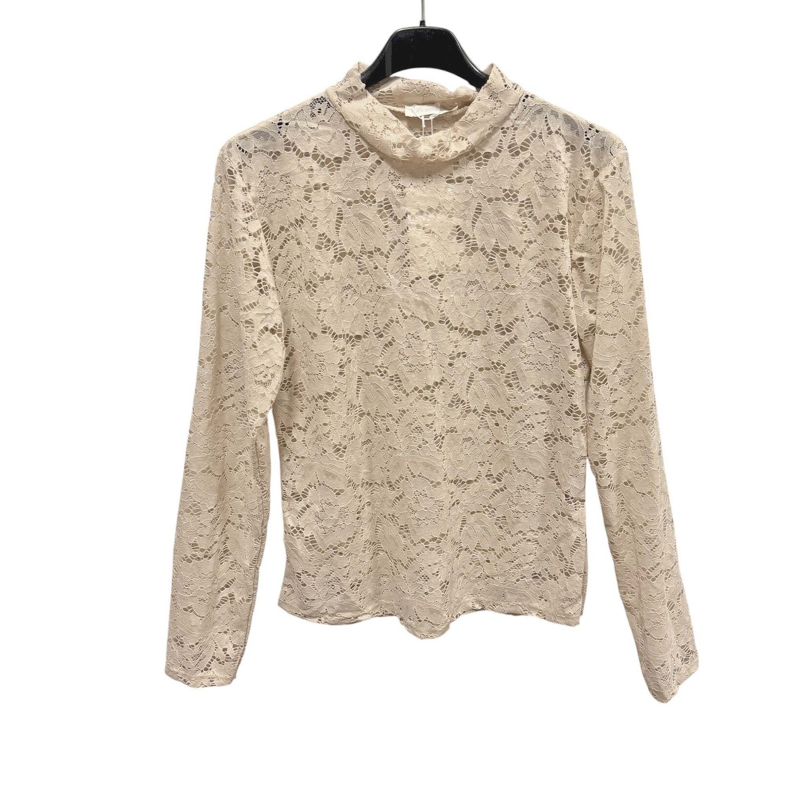 Kanten top Marie beige