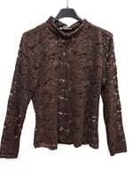 Kanten top Marie chocolade bruin