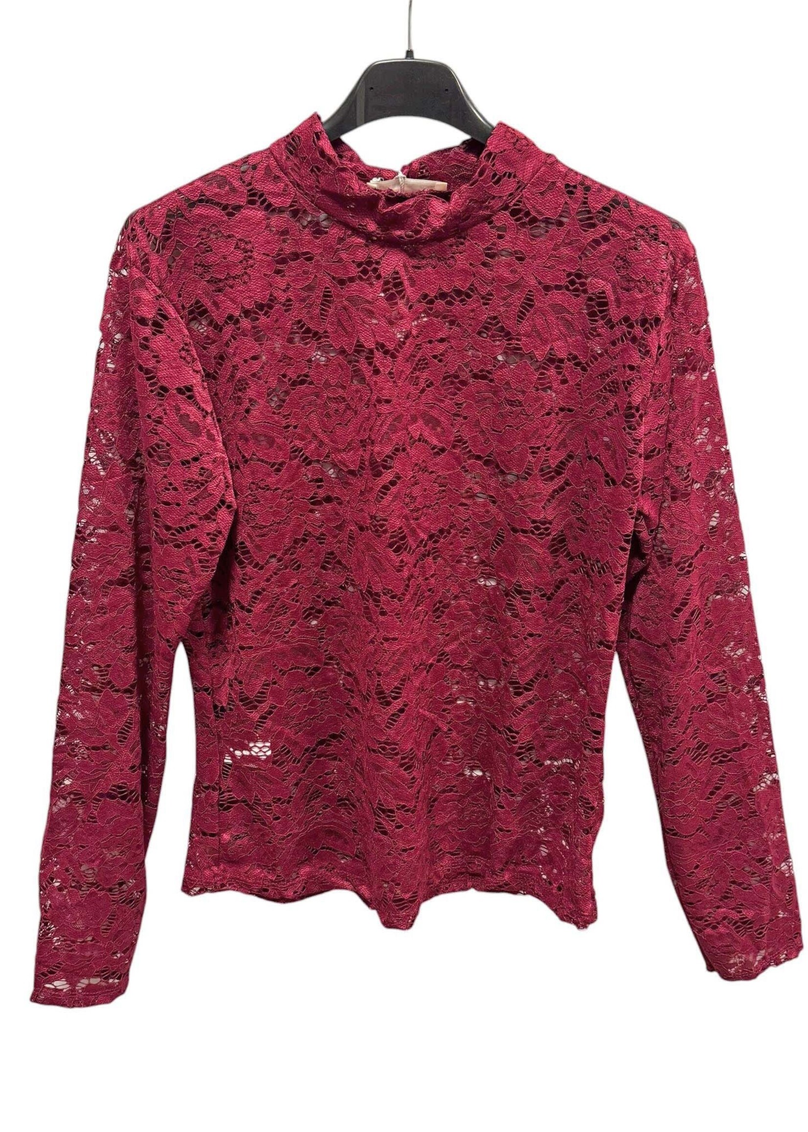 Kanten top Marie bordeaux